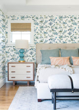 Chesapeake 3122-10802 Jinjur Teal Bird Trail Wallpaper