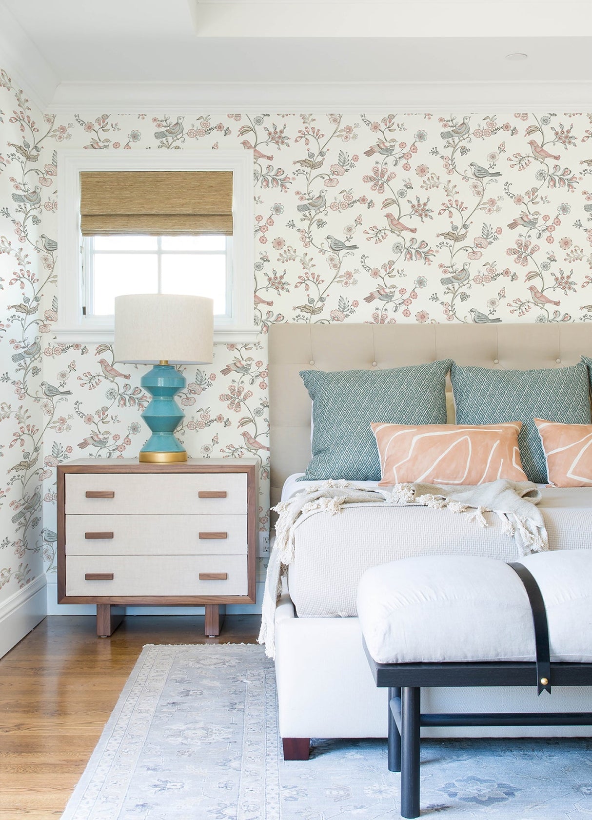 Chesapeake 3122-10805 Jinjur Blush Bird Trail Wallpaper
