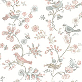 Chesapeake 3122-10805 Jinjur Blush Bird Trail Wallpaper