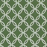 Chesapeake 3122-11004 Quelala Green Ring Ogee Wallpaper