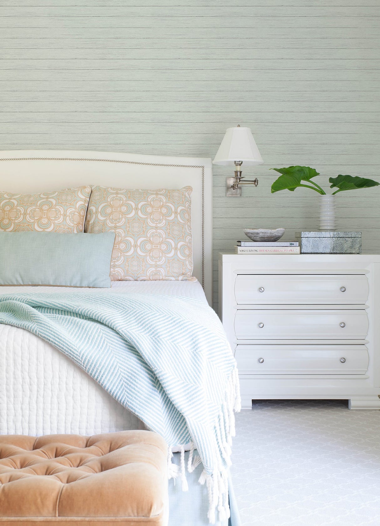 Chesapeake 3122-11205 Ozma Light Blue Wood Plank Wallpaper
