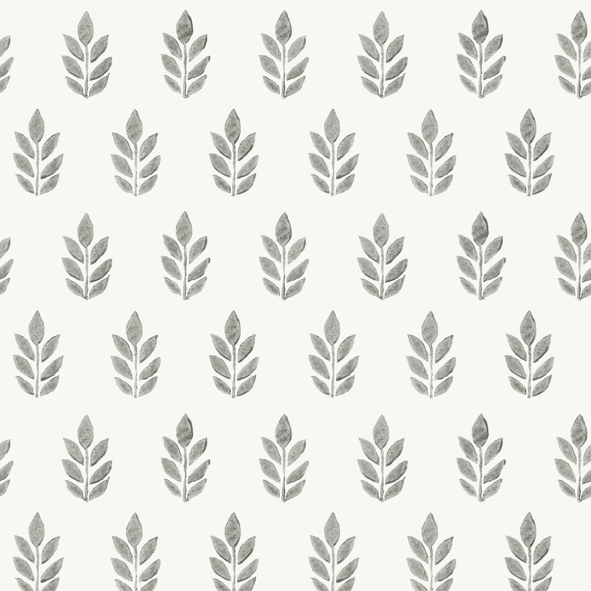 Chesapeake 3122-11300 Ervic Charcoal Leaf Block Print Wallpaper