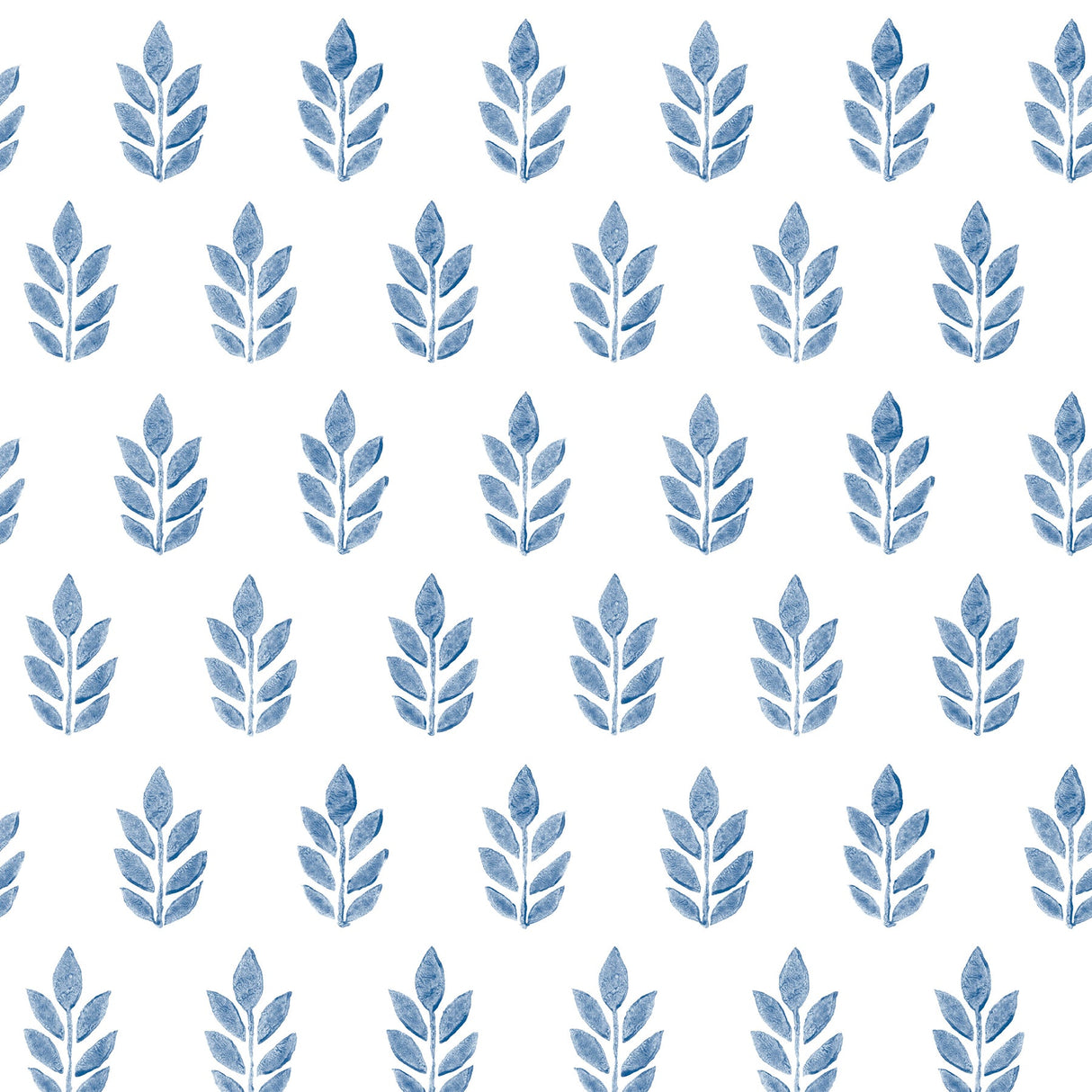 Chesapeake 3122-11302 Ervic Blue Leaf Block Print Wallpaper