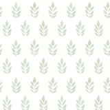 Chesapeake 3122-11304 Ervic Green Leaf Block Print Wallpaper