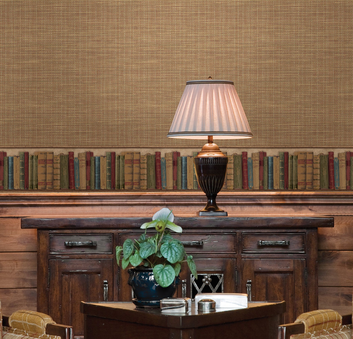 Chesapeake 3123-01695 Kent Red Woven Wallpaper