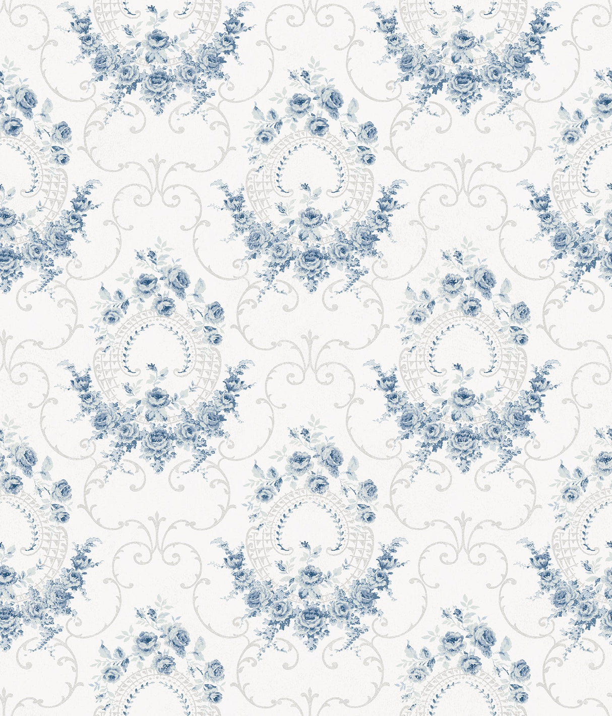 Chesapeake 3123-02125 Georgiana Navy Tearose Wallpaper