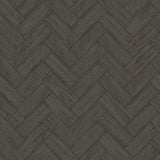 Chesapeake 3123-10110 Kaliko Dark Grey Wood Herringbone Wallpaper