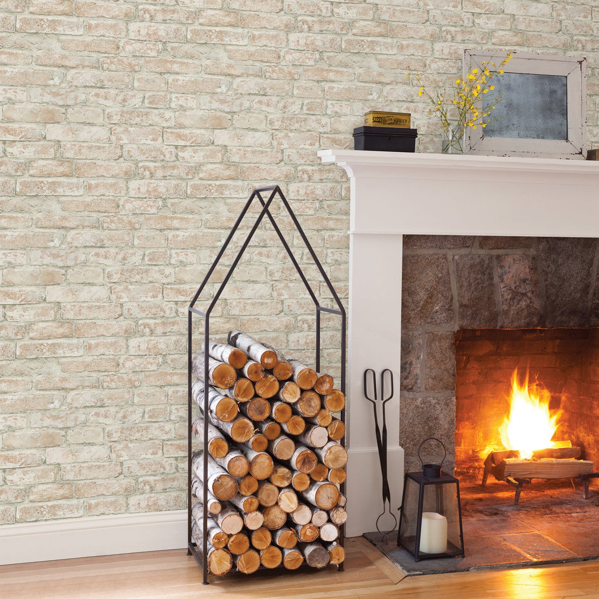 Chesapeake 3123-12482 Arlington Rust Brick Wallpaper