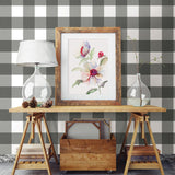 Chesapeake 3123-12532 Amos Charcoal Gingham Wallpaper
