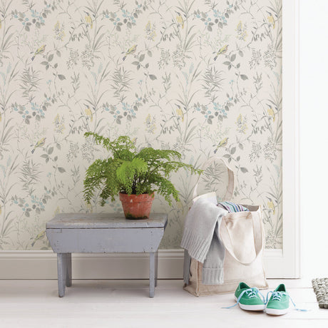 Chesapeake 3123-24172 Imperial Garden Grey Botanical Wallpaper
