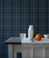 Chesapeake 3123-330213 Austin Navy Plaid Wallpaper