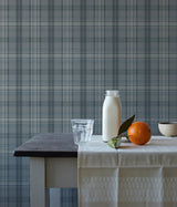 Chesapeake 3123-330214 Austin Slate Plaid Wallpaper