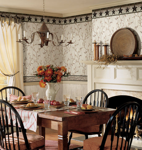 Chesapeake 3123-44601 Ennis Black Rustic Barn Star Border