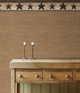 Chesapeake 3123-44602 Ennis Charcoal Rustic Barn Star Border