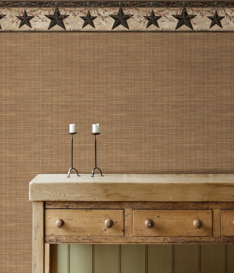 Chesapeake 3123-44602 Ennis Charcoal Rustic Barn Star Border