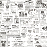 Chesapeake 3123-64272 Adamstown Ivory Newspaper Classifieds Wallpaper
