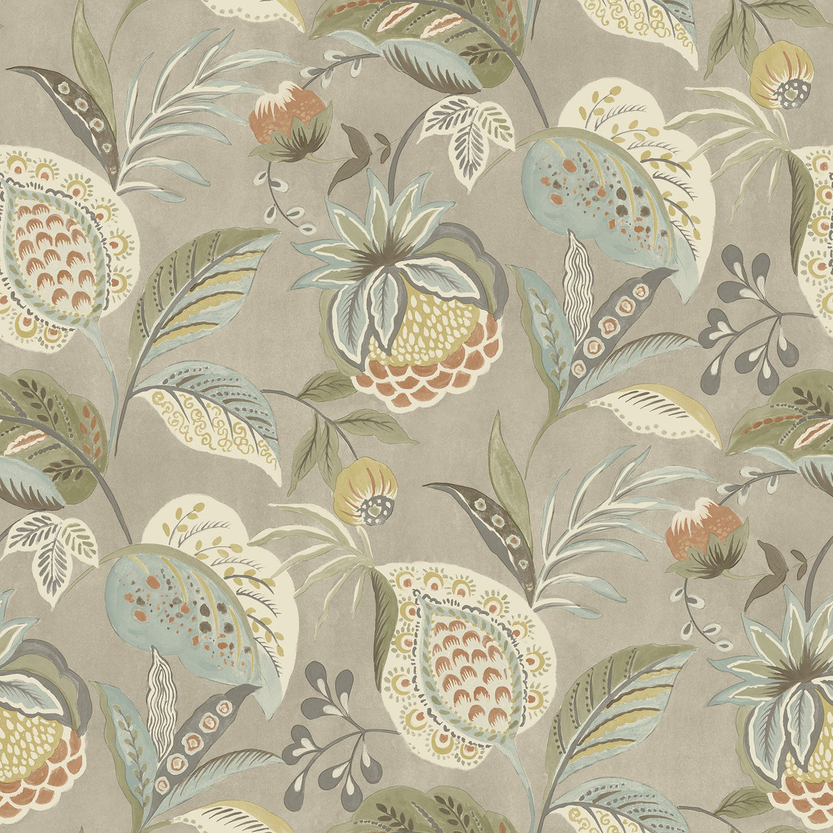 Chesapeake 3125-72301 Bohemian Taupe Jacobean Wallpaper