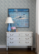 Chesapeake 3125-72310 Sandee Navy Medallion Wallpaper