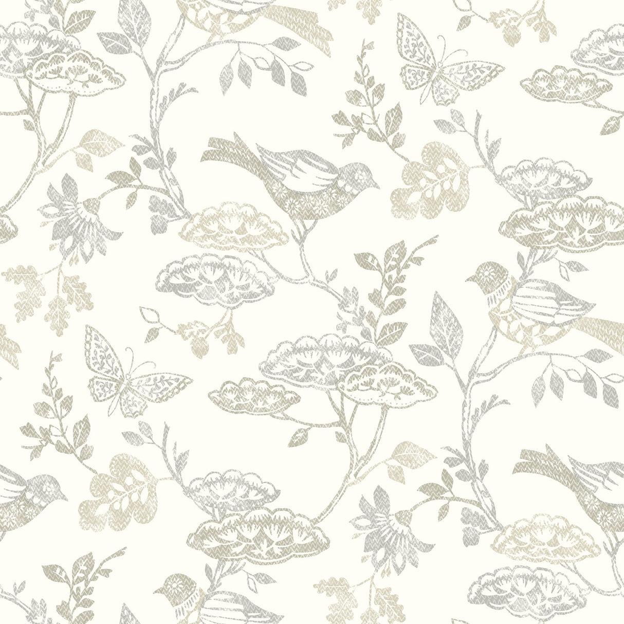 Chesapeake 3125-72317 Malmo Grey Trail Wallpaper