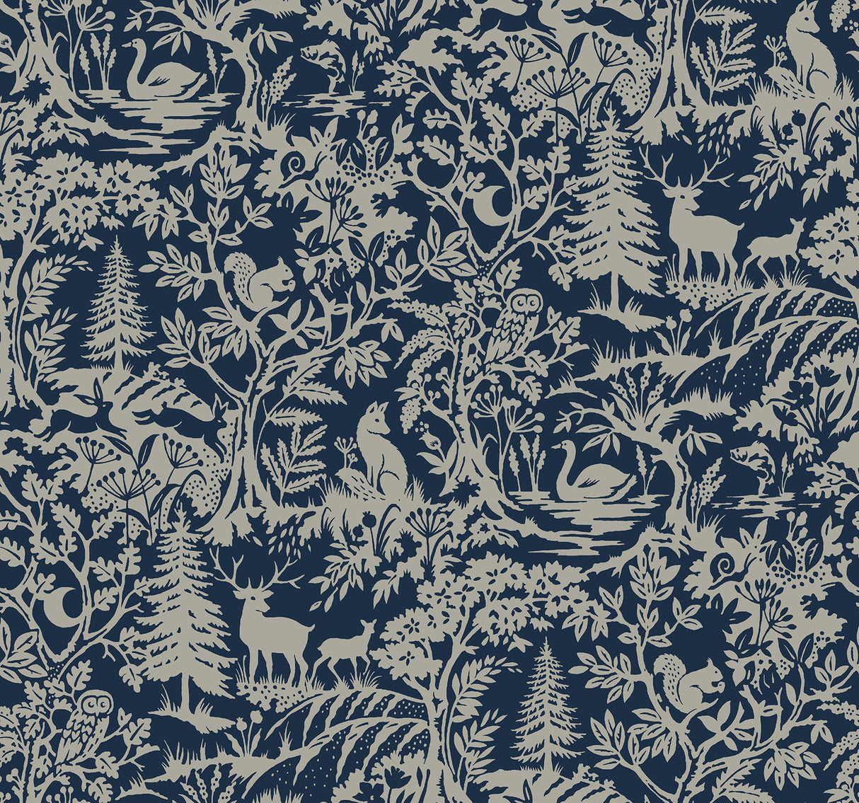 Chesapeake 3125-72324 Alrick Navy Forest Venture Wallpaper