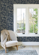 Chesapeake 3125-72324 Alrick Navy Forest Venture Wallpaper