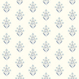 Chesapeake 3125-72347 Kova Blue Floral Crest Wallpaper