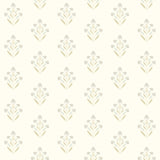 Chesapeake 3125-72348 Kova Yellow Floral Crest Wallpaper