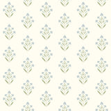 Chesapeake 3125-72351 Kova Aquamarine Floral Crest Wallpaper