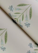 Chesapeake 3125-72351 Kova Aquamarine Floral Crest Wallpaper