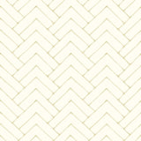 Chesapeake 3125-72365 Oswin Light Yellow Tiered Herringbone Wallpaper