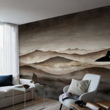 Schumacher Twilight Landscape Mural Neutral Wallpaper