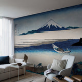 Schumacher Hokusai Mural Blue Wallpaper