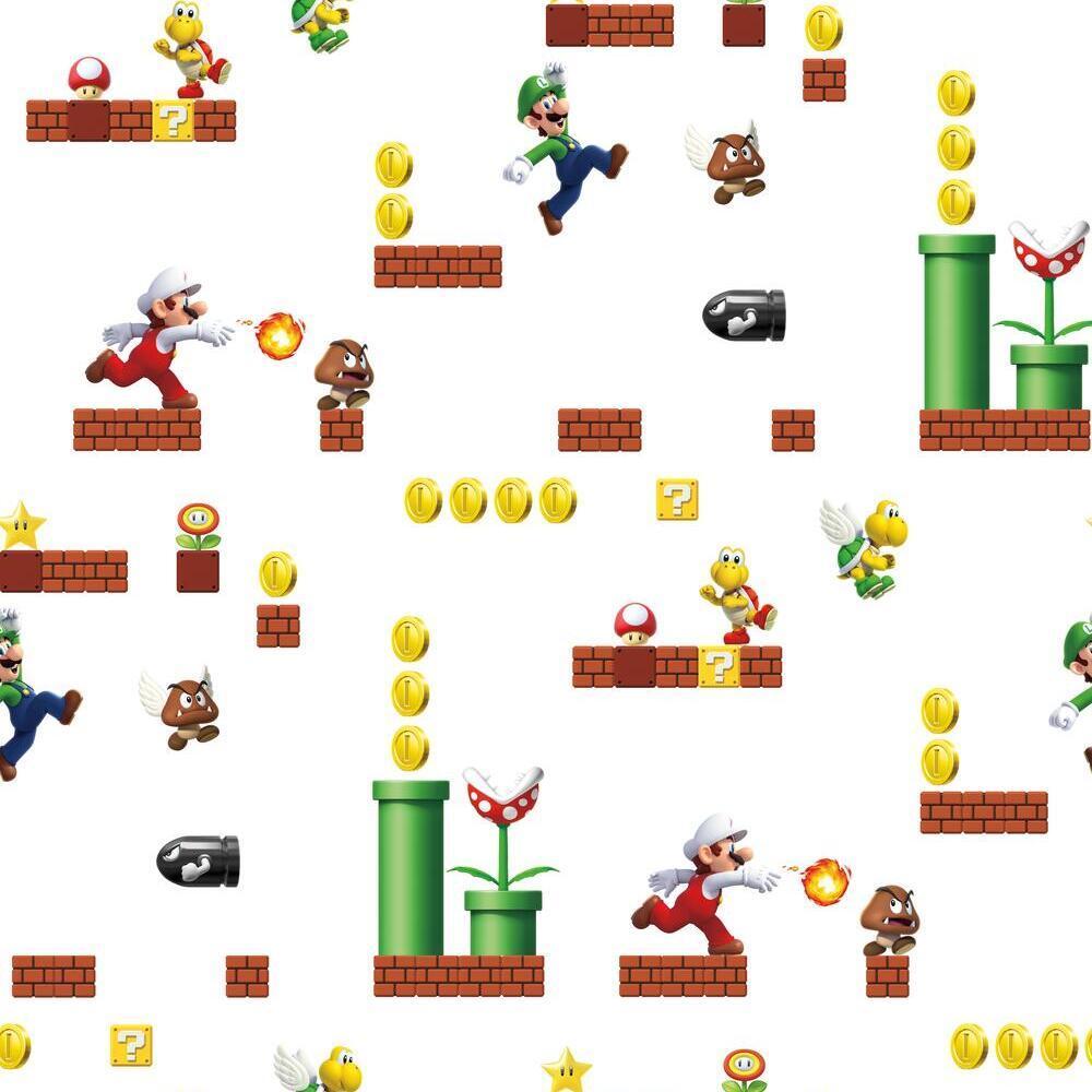 RoomMates RMK11189RL Super Mario Peel and Stick Wallpaper - Eade's Wallpaper