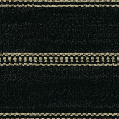 KRAVET COUTURE 31511.816.0 SADDLE STRIPE ONYX Fabric - Eade's Wallpaper