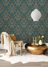 Eijffinger 316001 Lila Blue Strawberry Floral Wallpaper