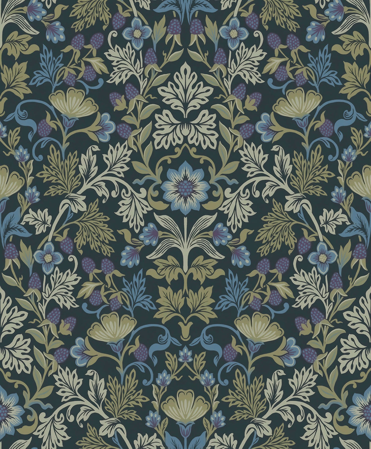 Eijffinger 316002 Lila Periwinkle Strawberry Floral Wallpaper