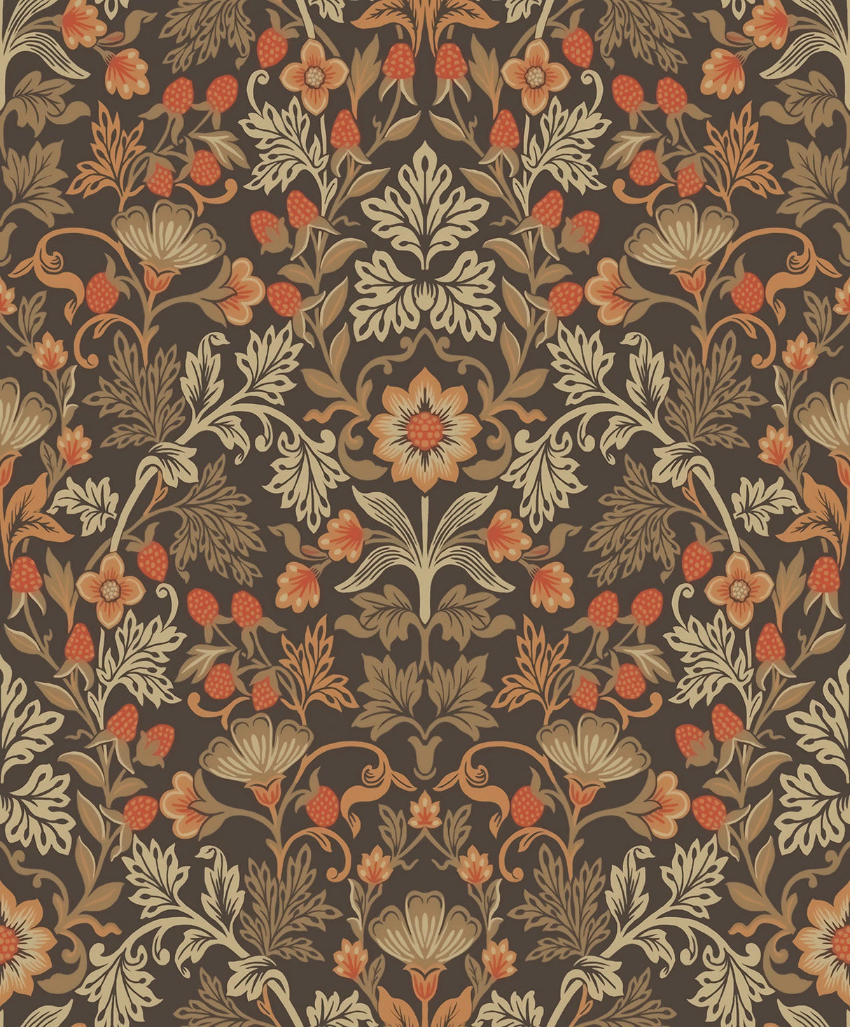 Eijffinger 316004 Lila Orange Strawberry Floral Wallpaper