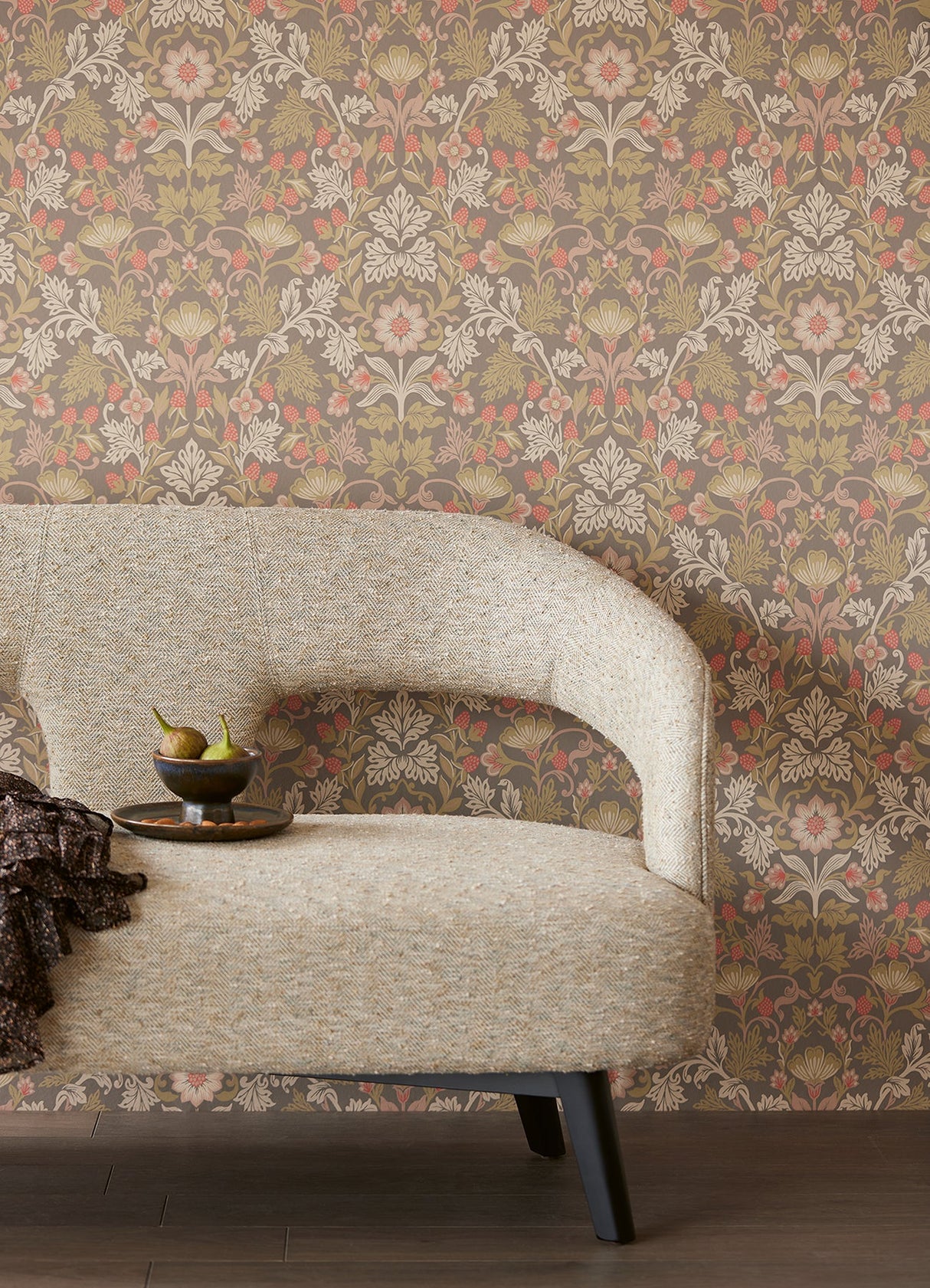 Eijffinger 316007 Lila Moss Strawberry Floral Wallpaper