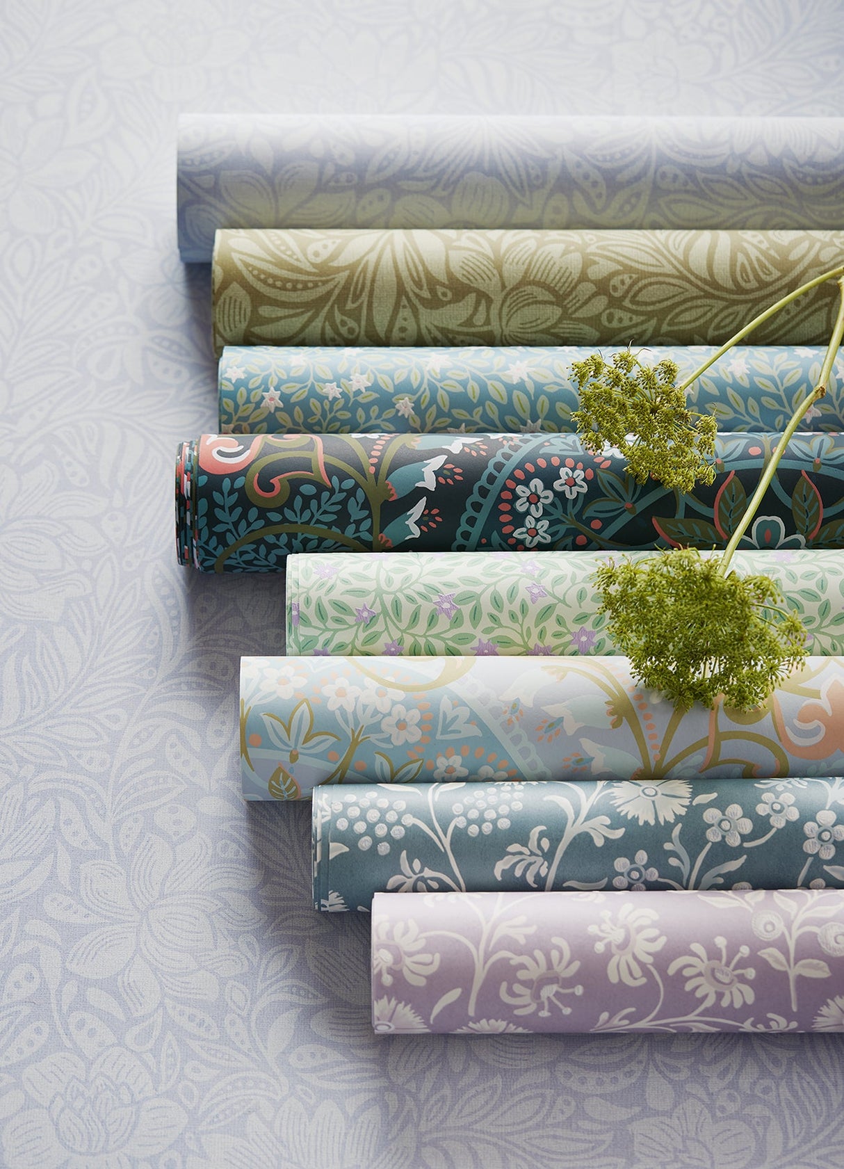 Eijffinger 316011 Nasrin Light Blue Damask Wallpaper
