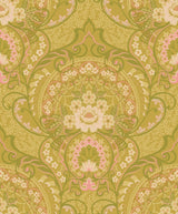 Eijffinger 316012 Nasrin Chartreuse Damask Wallpaper