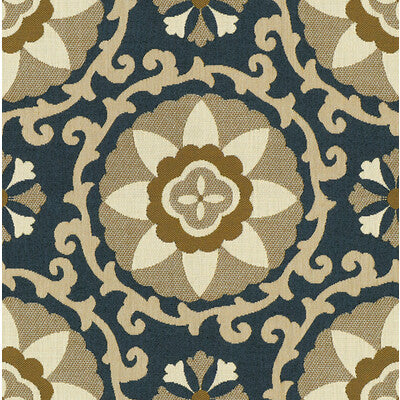 KRAVET DESIGN 31969.516.0 EXOTIC SUZANI SAPPHIRE Fabric - Eade's Wallpaper