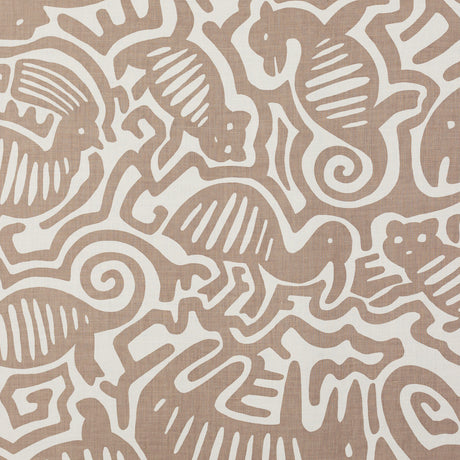 Schumacher 319B31 ZOO DANCE in COCOA Fabric - RAOUL TEXTILES