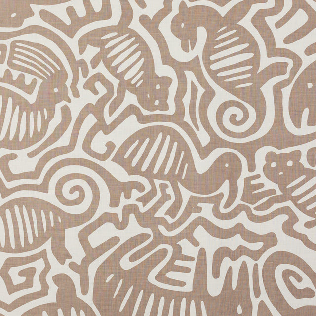 Schumacher 319B31 ZOO DANCE in COCOA Fabric - RAOUL TEXTILES