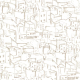 Eijffinger 330226 Kasabian White Hillside Village Sketch Wallpaper