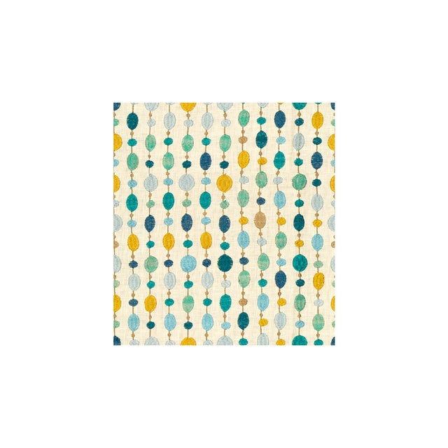 KRAVET COUTURE 33071.513.0 BEADED LINEN TURQUOISE Fabric - Eade's Wallpaper