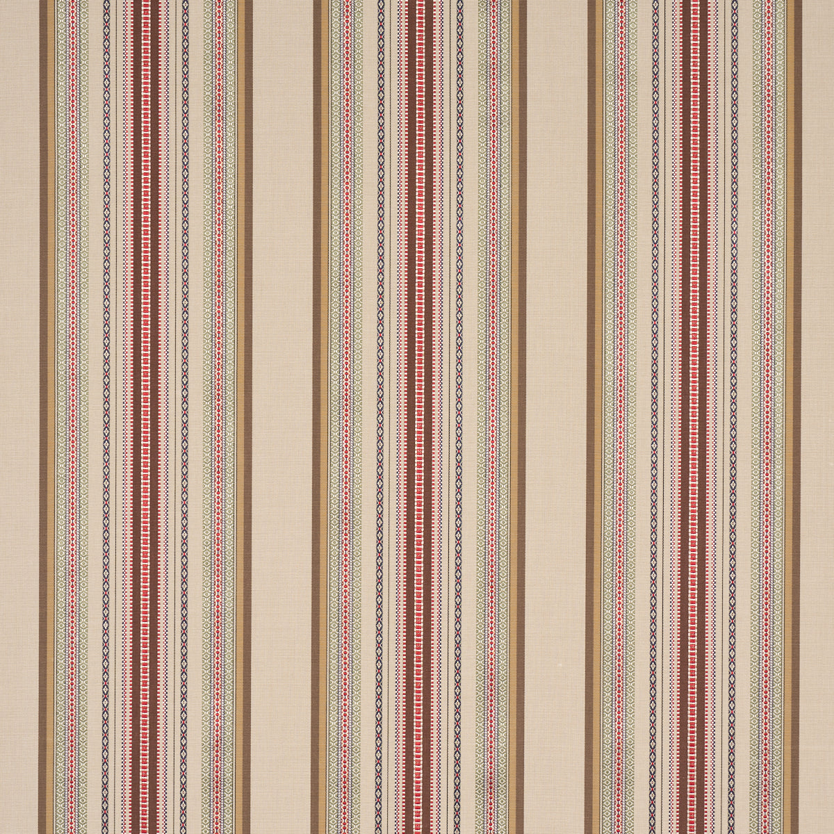 Schumacher 3322011 WELLINGTON STRIPE in MULTI ON PECAN Fabri