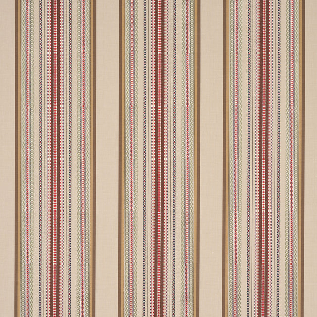 Schumacher 3322011 WELLINGTON STRIPE in MULTI ON PECAN Fabri