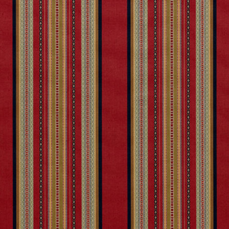 Schumacher Wellington Stripe Multi On Spice Fabric - Eade's Wallpaper
