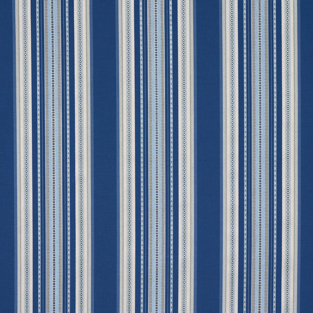 Schumacher 3322024 WELLINGTON STRIPE in BLUE Fabric - BOHEMI