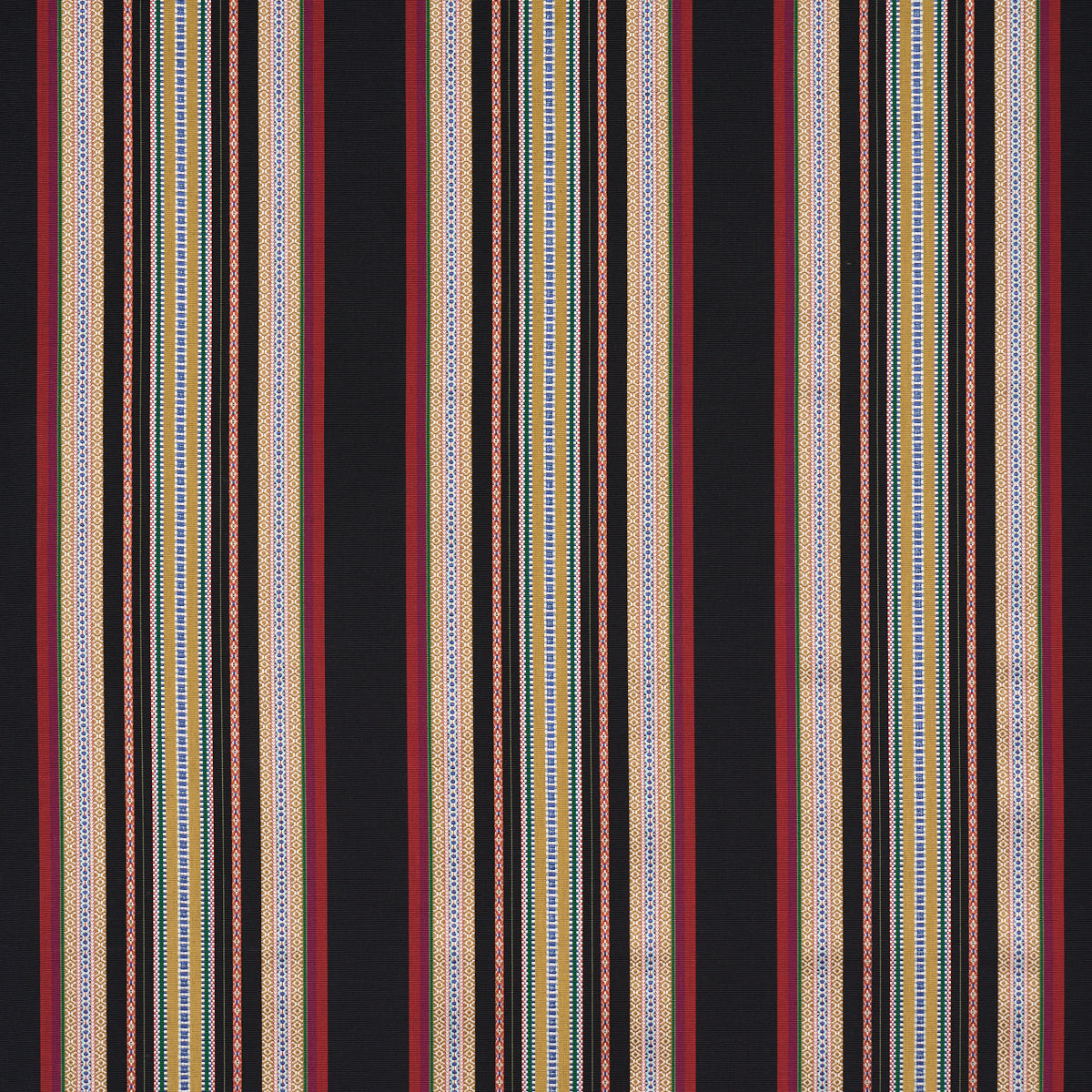 Schumacher 3322025 WELLINGTON STRIPE in BLACK Fabric - BOHEM